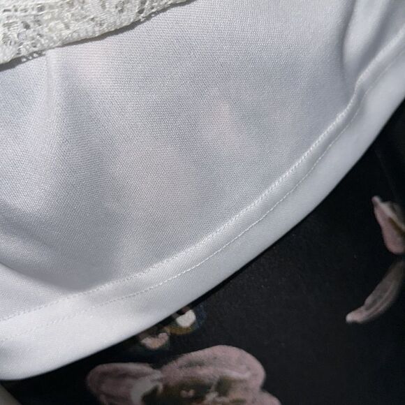Stitch Fix S hazel White Daiana Lace Crochet Overlay Sleeves Peplum Blouse Cami - Picture 9 of 13